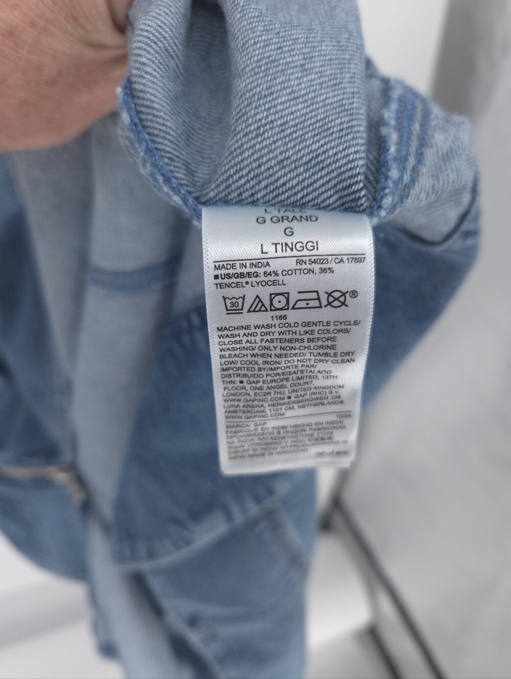 NWOT GAP UltraSoft Denim Zip-Front Maxi Dress LT - Picture 6 of 7